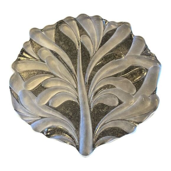 Mikasa Walther Crystal Germany Foliage Tree Trivet Platter 70’s - Picture 1 of 8